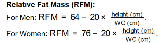 Relative Fat Mass Calculator Diagram