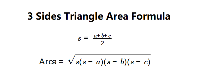 3 Sides Triangle Area Formula