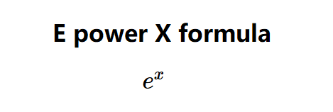 e Power X Formula