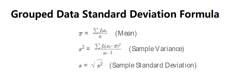 Grouped Data Standard Deviation Formula
